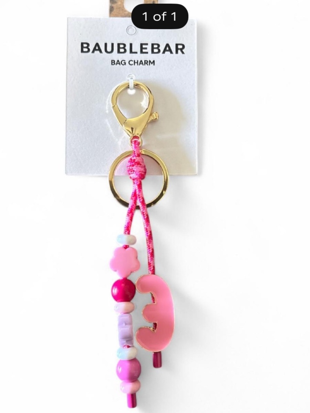 BaubleBar Pink Beaded bag Charm